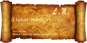 Liptai Makár névjegykártya